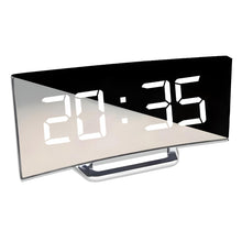 Carica l'immagine nel visualizzatore di Gallery, Retoo Allarme digitale con numeri luminosi, specchio camera da letto, sveglia a specchio con indicatore di temperatura, orologio da tavolo, comodino, soggiorno