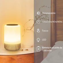 Carica l'immagine nel visualizzatore di Gallery, Görvitor Lampada da Comodino Senza Fili, Touch Luce Notturna Bambini Led, Batteria Lampada Led Ricaricabile con 8 RGB C