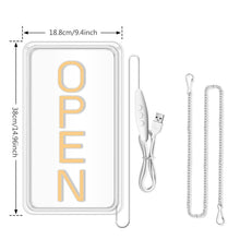 Carica l'immagine nel visualizzatore di Gallery, Pannello Neon Open - Led Open Sign - Pannello Lumino USB 5V Acrilico Trasparente per Negozio, Café, Bar, Salon, Store, C