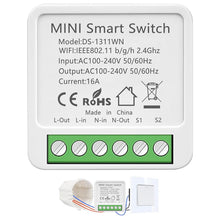 Carica l'immagine nel visualizzatore di Gallery, Interruttore Wifi Smart Life, 2.4GHz Interruttore Smart Wifi, Interruttore Intelligente Compatibile con Alexa, Smart Life, Tuya, Interruttore Alexa Con timer, 16A, Mini Smart Switch