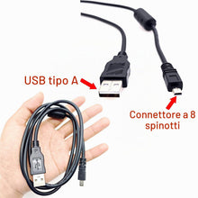 Carica l'immagine nel visualizzatore di Gallery, JZK Cavo ricarica USB e trasferimento dati immagini fotografiche, 1m cavo piatto USB A maschio a Mini B a 8 pin per Pana