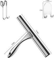 Carica l'immagine nel visualizzatore di Gallery, Ibergrif M34101 - Tergivetro da Bagno, Tergicristallo per Doccia, Senza Perforazione, Lavavetri Spazzola con Gancio, Tira Vetri, Acciaio, Cromo