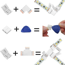 Carica l'immagine nel visualizzatore di Gallery, Amefil Set di connettori LED SMD a 5 pin da 10 mm, senza saldature, splitter L/T, angolo retto, cavo di transizione da s