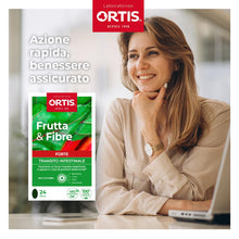 Carica l'immagine nel visualizzatore di Gallery, ORTIS Frutta&amp;Fibre Forte 24 Compresse - Transito Intestinale - Azione Rapida