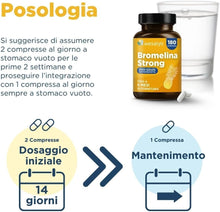 Carica l'immagine nel visualizzatore di Gallery, Bromelina Forte 5000 GDU/g Gastroprotetta, 180 Compresse, 1600mg di Bromelina Pura, Altissimo Dosaggio. Fino a 6 mesi di Fornitura. Estratta naturalmente dall'Ananas, Integratore Made in Italy