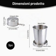 Carica l'immagine nel visualizzatore di Gallery, 2 Pezzi Bicchiere da Viaggio 150ml, Acciaio Inox Tazze da Campeggio