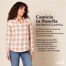 Carica l'immagine nel visualizzatore di Gallery, Amazon Essentials Camicia in Flanella Leggera a Maniche Lunghe, vestibilità Classica Donna, Multicolore A Quadri, L
