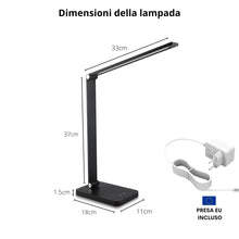 Carica l'immagine nel visualizzatore di Gallery, NUOVA GERMANY Lampada da Scrivania LED Protezione Degli Occhi, lampada Touch Control Pieghevole per cameretta,ufficio, c