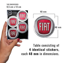 Carica l'immagine nel visualizzatore di Gallery, Fiat Adesivi Ufficiali 4 Loghi da 48 mm, 94 x 131 mm, Cromo