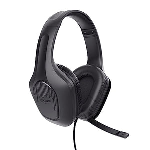 Trust Gaming GXT 415 Zirox Cuffie Gaming Leggere con Driver da 50 mm per PC, Xbox, PS4, PS5, Switch, Mobile, Jack Audio 3.5 mm, Cavo 2m, Cuffie con Microfono Over-Ear - Nero