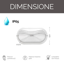 Carica l'immagine nel visualizzatore di Gallery, Cristher G05X1A-240A-01 - Lampada da parete, E27, IP65, bianco