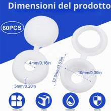 Carica l'immagine nel visualizzatore di Gallery, EIHI 60 Pezzi Tappi Coprivite Incernierato in Plastica, Copri Viti, Tappi A Vite Piega per Numero 6/8 Viti, Ripiegabile 