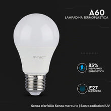Carica l'immagine nel visualizzatore di Gallery, V-TAC 10x Lampadine LED A60 con Attacco E27 potenza 10.5W (Equivalenti a 75W) - Lampadine Nuova Generazione - 1055 Lumen