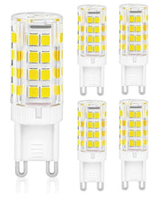 Carica l'immagine nel visualizzatore di Gallery, DAFNE Confezione da 5/4/3 lampadine LED G9, luce bianca calda 4000k 600lm 7W equivalente a una lampada alogena da 60W, l