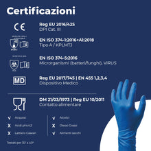Carica l'immagine nel visualizzatore di Gallery, Reflexx R98, Guanti Hi-Risk in Lattice senza Polvere Gr. 18.5, 50 Pezzi, Blu