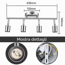 Carica l'immagine nel visualizzatore di Gallery, Aigostar Faretti LED Soffitto Orientabili, Lampada da Soffitto Moderna GU10, 4 Luci Lampadario Camera da Letto Cucina So