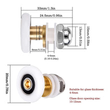 Carica l'immagine nel visualizzatore di Gallery, Qikuver 20mm Rotelle per la Porta Della Doccia, 4 Pezzi Rotelline per Rulli Box Doccia Ricambi per Porte Scorrevoli Docc