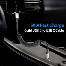 Carica l'immagine nel visualizzatore di Gallery, Acecene Cavo a spirale USB C a USB C, 2 pezzi Android Auto 3A Cavo Tipo C di Ricarica Rapida per MacBook iPad iPhone 15 