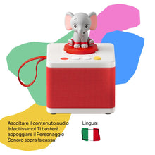 Carica l&#39;immagine nel visualizzatore di Gallery, FABA - Raccontastorie Bianco - Cantastorie per Bambini, Cassa Audio con Personaggio Sonoro Ele l&#39;Elefante, Gioco Educativo, Contenuti da 0 a 6 anni