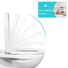 Carica l'immagine nel visualizzatore di Gallery, WOLTU Copriwater Sedile WC Coperchio con Chiusura Ammortizzata Soft Close Toilet Seat Bagno in Plastica Antibatterico Bianco WS2544