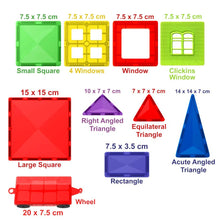 Carica l'immagine nel visualizzatore di Gallery, Desire Deluxe Set tessere magnetiche - Gioco Educativo per bambini e bambine - Età 3 4 5 6 7 anni - Impara con le costruzioni - 57 pz