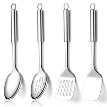 Carica l'immagine nel visualizzatore di Gallery, Homquen Utensili Cucina Set 4 Pezzi, Set di Utensili da Cucina in Acciaio Inossidabile, Set di Spatole per Utensili da Cucina, Mestoli Cucina, Accessori per Gadget da Cucina Essenziali per la Casa