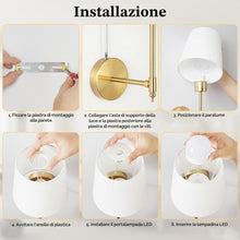 Carica l'immagine nel visualizzatore di Gallery, HOTUT Applique da Parete, 2 Pezzi Applique da Parete Interno con Telecomando, Lampada da Muro RGB Dimmerabile, Lampada d