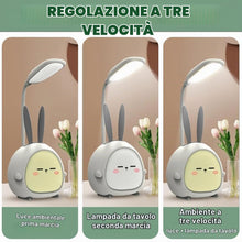Carica l'immagine nel visualizzatore di Gallery, Lampada da Scrivania per Bambini,Lampada da Scrivania Simpatico Cartone Animato,USB Ricaricabile e 3 Modalità di Illumin