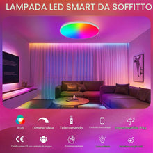 Carica l'immagine nel visualizzatore di Gallery, Plafoniera LED Dimmerabile, Lampada da Soffitto LED Smart 24W, Plafoniera RGB con Cambia Colore per Camera da Letto, Sog