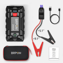 Carica l'immagine nel visualizzatore di Gallery, BRPOM Avviatore Batteria Auto, 6000A Avviatore di Emergenza per Auto/Moto, (Motori Fino a 8.0L Gas o 6.5L Diesel) Torcia a LED,Porta USB da per Smartphone