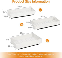 Carica l'immagine nel visualizzatore di Gallery, Cozary Organizzatore Cassetti Estraibili Cucina con Guide Silenziose – 3 Misure (13/18/27x40x7 cm), Installazione Senza Fori per Cucina/Bagno/Dispensa, Bianco