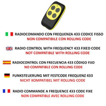 Carica l'immagine nel visualizzatore di Gallery, Telecomando Cancello Universale 433 MHz – 2 Pezzi – Autoapprendimento Codice Fisso – Batterie Incluse – Compatibile Solo