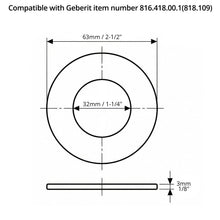 Carica l'immagine nel visualizzatore di Gallery, QWORK® Set Guarnizioni Compatibile con Geberit Cassetta Modelli 1978-2002 – Ricambi 816.418.00.1 e 240.282.00.1 per Sifo