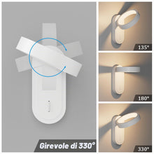 Carica l'immagine nel visualizzatore di Gallery, Klighten Applique da Parete Interno 3000K/4000K con interruttore 5W Bianco