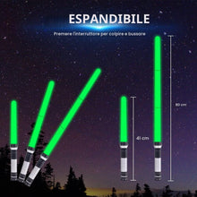 Carica l'immagine nel visualizzatore di Gallery, Lightsaber RGB a 7 Colori Modificabili,Laser Telescopiche Lightsaber Giocattolo,Manico Lunghezza Regolabile 41-80 cm,Sou