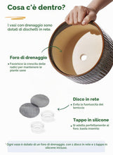Carica l'immagine nel visualizzatore di Gallery, LE TAUCI Vasi per Piante Grasse, 16.5+20 cm Vasi per Piante da interno in Ceramica con Foro di Drenaggio, Fioriere da Ba