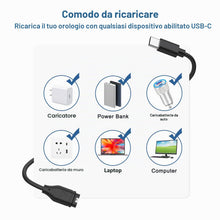 Carica l'immagine nel visualizzatore di Gallery, Type C Caricatore per Garmin Fenix 8 E 7 6 5 Forerunner 955 965 45 265 165 Approach S60 X10 Quatix Vivomove Instinct 50c