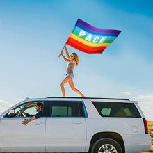 Carica l'immagine nel visualizzatore di Gallery, Bandiera Pace Arcobaleno 90x150cm, Dell'Ucraina, Rainbow Flag per Interno, Esterno, Giardino (A)