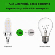 Carica l'immagine nel visualizzatore di Gallery, Lampadine LED da 15W, 120W Lampadine a Incandescenza Equivalenti, Bianco Caldo 3000K, 1700Lm, E14 Piccola Vite Edison, 3