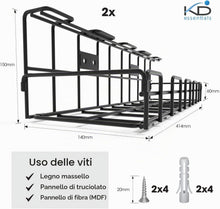 Carica l'immagine nel visualizzatore di Gallery, KD Essentials – Gestione cavi sotto scrivania – taglia L