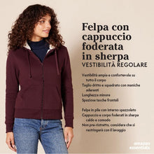 Carica l'immagine nel visualizzatore di Gallery, Amazon Essentials Giacca con Cappuccio a Cerniera Intera in Pile Foderata in Sherpa (Taglie Forti Disponibili) Donna, Bordeaux, M