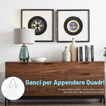 Carica l'immagine nel visualizzatore di Gallery, Adesivo Appendi Quadro, 36 Pezzi Ganci Adesivi per Quadri, Ganci Autoadesivi Invisibili, Massima 3kg, Gancetti per Quadr