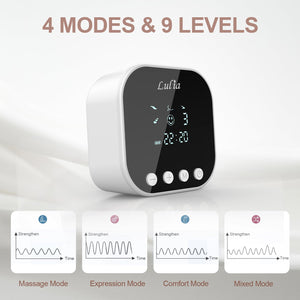 Tiralatte elettrico doppio portatile Lulia: aspirazione potente e indolore, 4 modalità e 9 volumi di latte, disponibile in 2 misure di flangia, ricaricabile e molto silenziosa