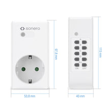 Carica l'immagine nel visualizzatore di Gallery, Sonero set di prese radiocomandate 3x presa radiocomandata e 1x radiocomando, 1100 watt, portata massima 30m, interno, bianco (presa tedesca)