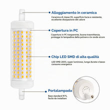 Carica l'immagine nel visualizzatore di Gallery, Akynite R7S 118mm LED 20W Dimmerabile Luce Naturale 4000K 2500LM, Equivalente a Lampadina Alogena 150W-200W, AC 220-240V