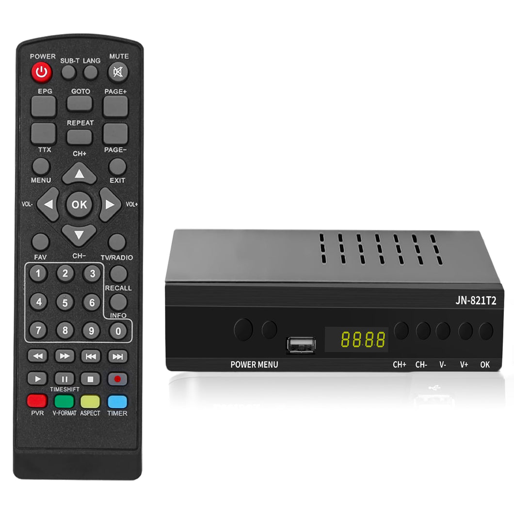 Decoder Digitale Terrestre 2025, Decoder DVB-T2 H.265 HEVC Main 10Bit, Ricevitore Digitale Terrestre USB PVR Lettore Multimediale, Full HD 1080p, HDMI, SCART