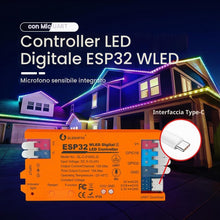 Carica l'immagine nel visualizzatore di Gallery, GLEDOPTO WLED Controller ESP32 Striscia LED Fusibile 15 A Mic DIY Illuminazione Dinamica UART USB-C per Strisce Digitali