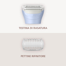 Carica l'immagine nel visualizzatore di Gallery, Philips Lady Shaver Serie 6000 - Rasoio senza filo, Wet &amp; Dry, sistema di rasatura a 3 lame, per corpo e gambe, 80 minut