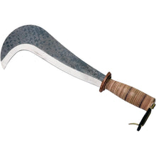 Carica l'immagine nel visualizzatore di Gallery, topolenashop Roncola Ronca con Lama 30 cm Professionale Tipo Bergamo con Manico in Cuoio Falcetto per Legna, Innesto Ram