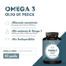 Carica l'immagine nel visualizzatore di Gallery, Omega 3-2000 mg - 1000mg EPA 500mg DHA - Senza Retrogusto - 2 Mesi